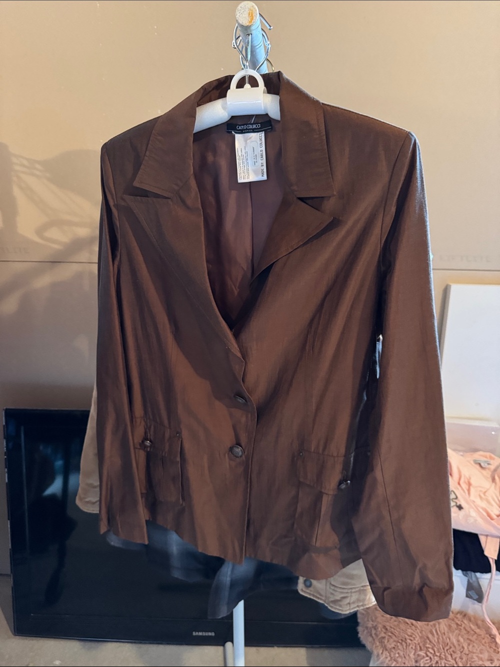 Carlo colucci Class Women's Chocolate Brown Single-Breasted Blazer